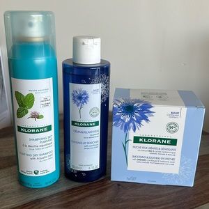 Klorane Dry Shampoo, Eye Make Up Remover & SMOOTHING & SOOTHING EYE PATCHES